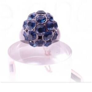 Neiman Marcus Sapphire Gemstone Crystal Gunmetal DISCO RING Sz 6 NWT 189